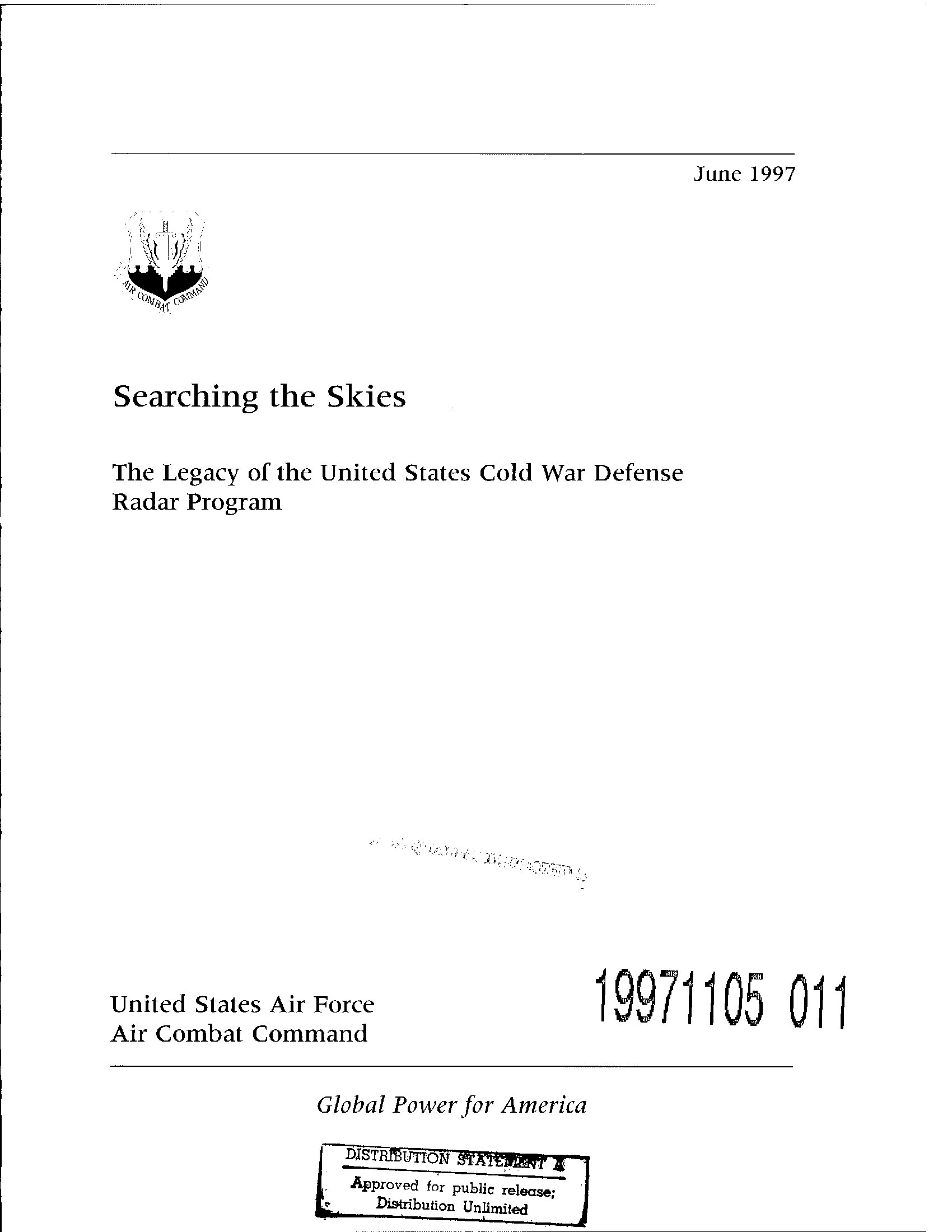 Searching the Skies: The Legacy of the United States Cold War Defense Radar Program - first page