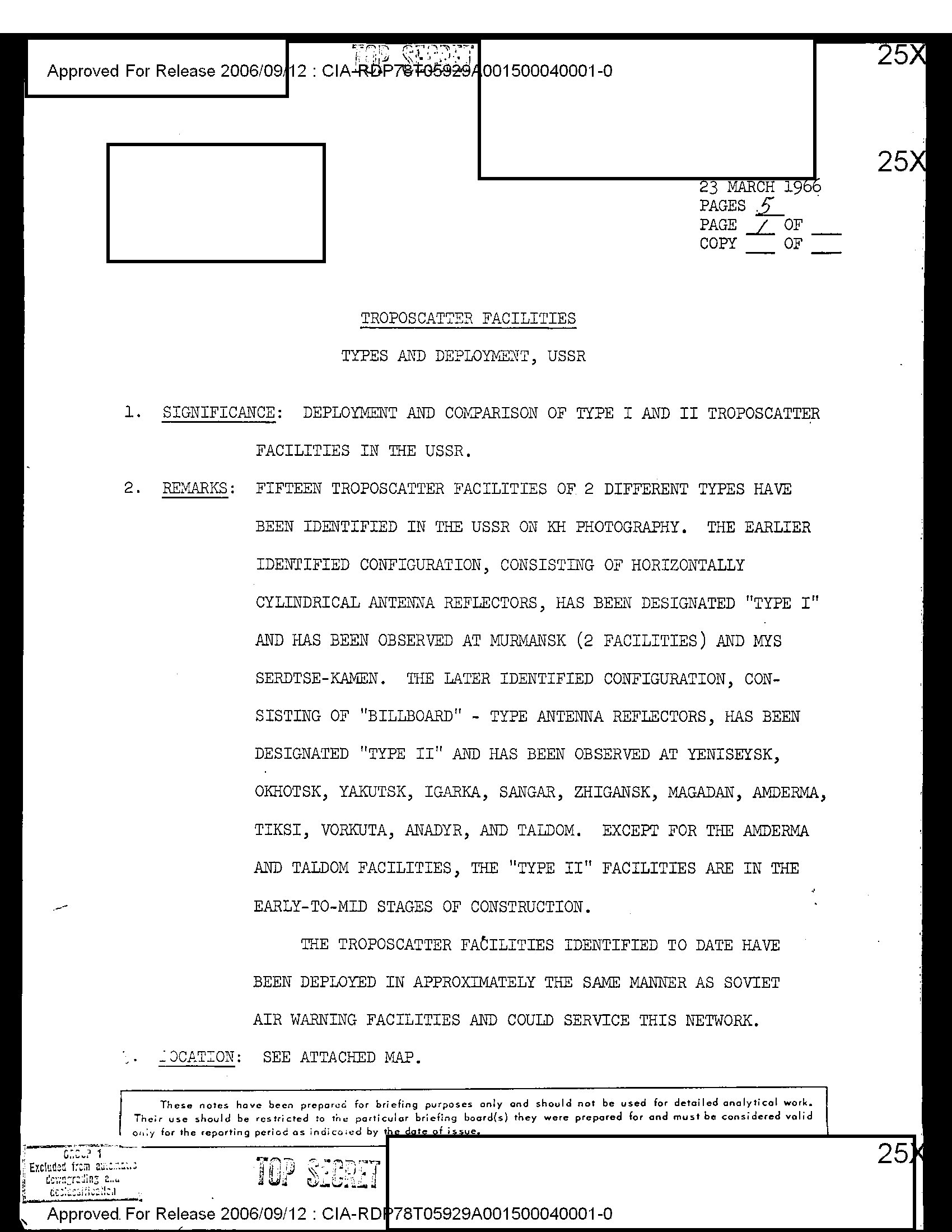 Troposcatter Facilities: Types and Deployment, USSR (CIA briefing notes, 23 March 1966) - first page
