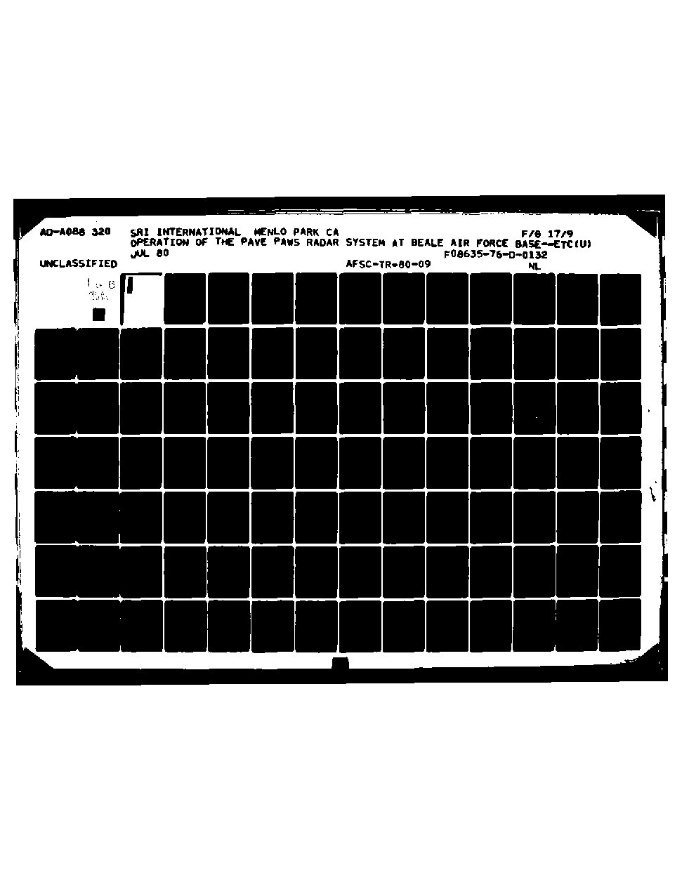 Final EIS: Operation of the PAVE PAWS Radar System at Beale AFB (1980) - first page